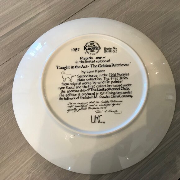 Golden Retriever Collection Plate No. 5888K "Caught In The Act" - Picture 2 of 2